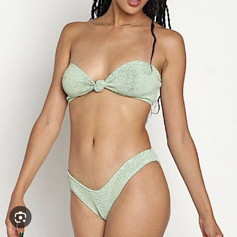 bond-eye Mint Textured Bikini Set